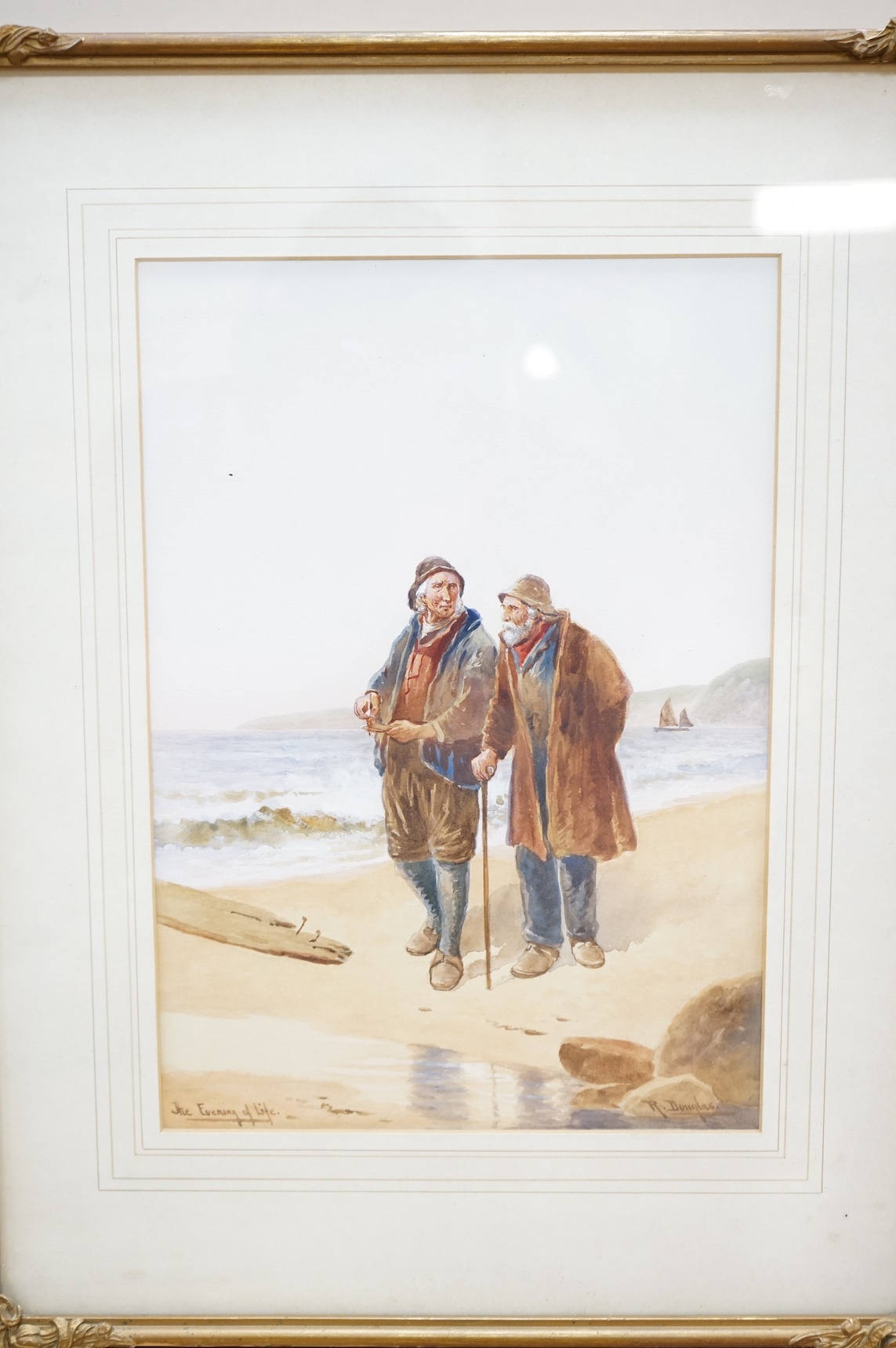 Rose Douglas (1893-1998), two Cornish watercolours, comprising 'The Evening of Life' and 'When the Lifeboat is Out', each signed, 34 x 24cm. Condition - fair